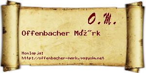 Offenbacher Márk névjegykártya